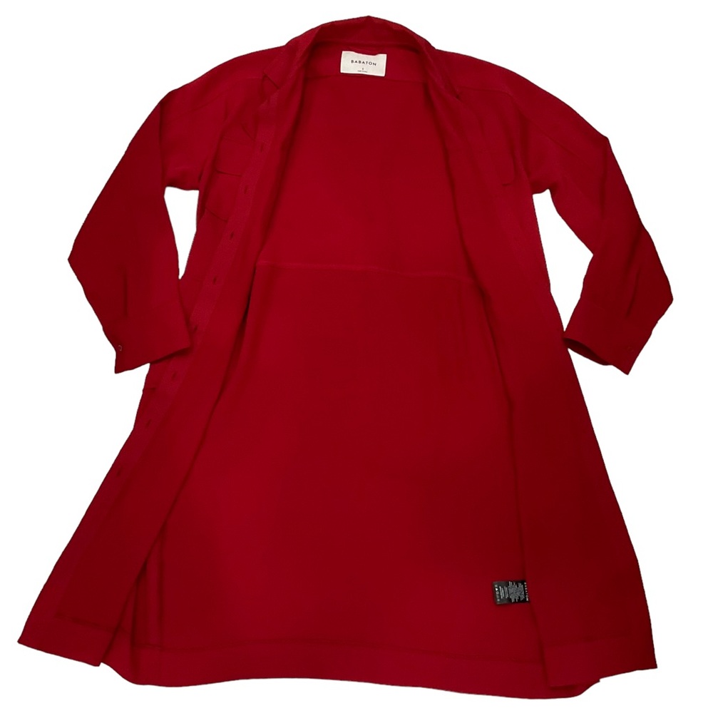 Aritzia Babaton Howitt Shirt Dress Jacket Red Utilitarian Pockets Women’… - Picture 5 of 16
